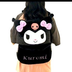Kurmoi black and purple backpack